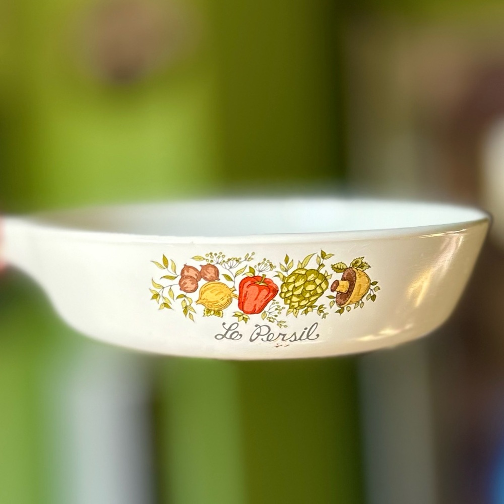 VTG Vegetable Ceramic Skillet Cottagecore Farmhouse "Le Persil" French Kitchen - Picture 2 of 8